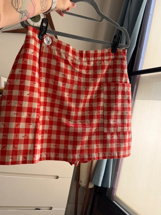 NEW: Noble Shell Utility Skort | Color: Gingham Fishies Print | XL - Picture 6 of 8